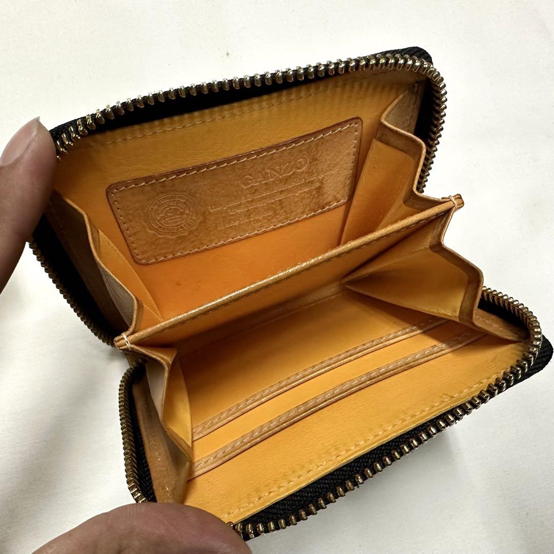 美品 GANZOガンゾ レザーウォレット 財布 コインケース ラウンドファスナー