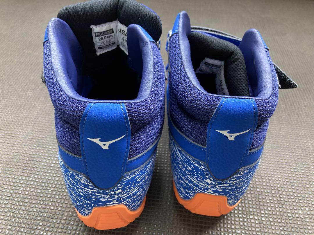 Mizuno 青 ハイカット安全靴　26センチ