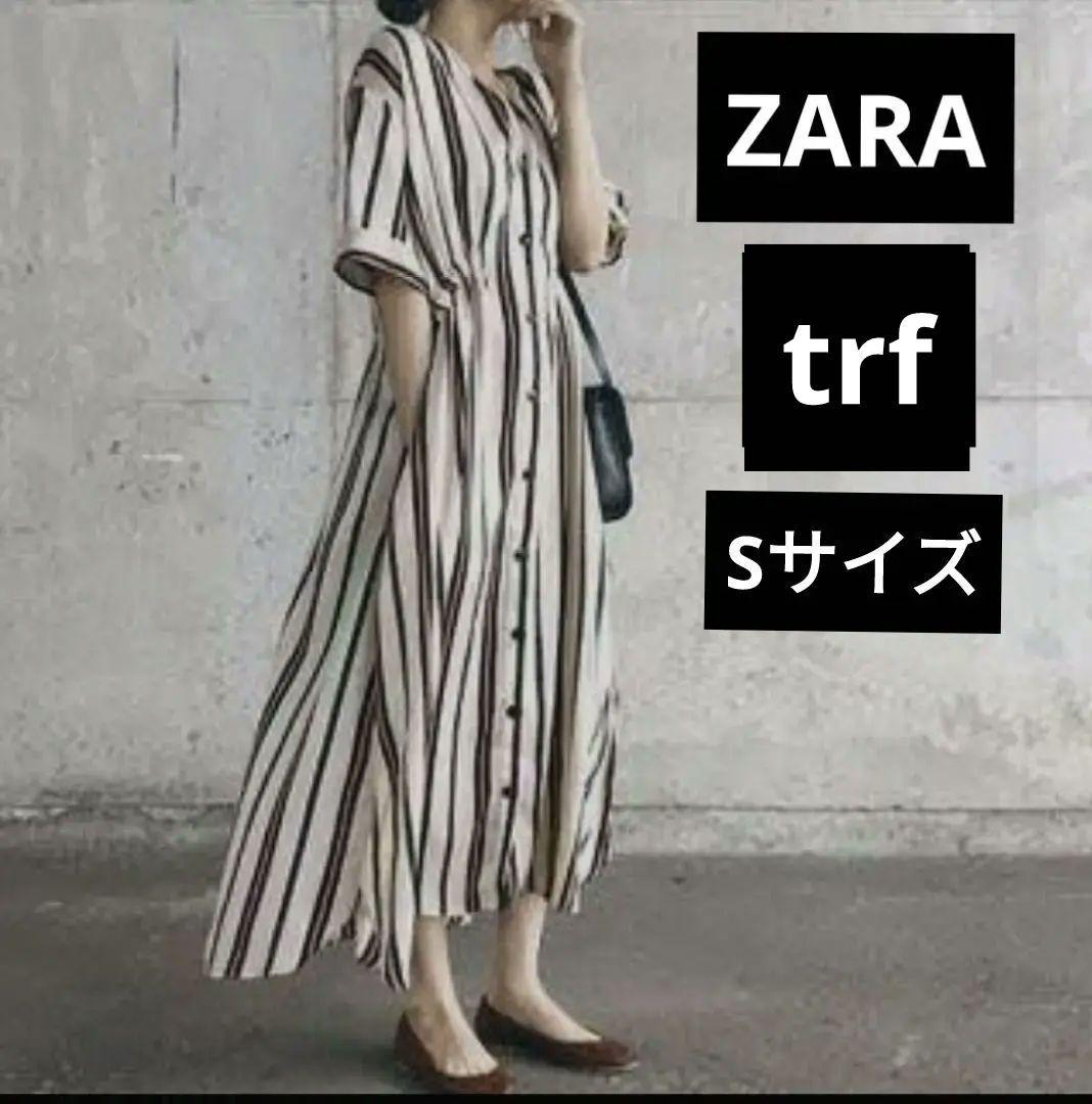 ZARA ストライプ 半袖 シャツ ワンピース ロング丈 TRF - メルカリ