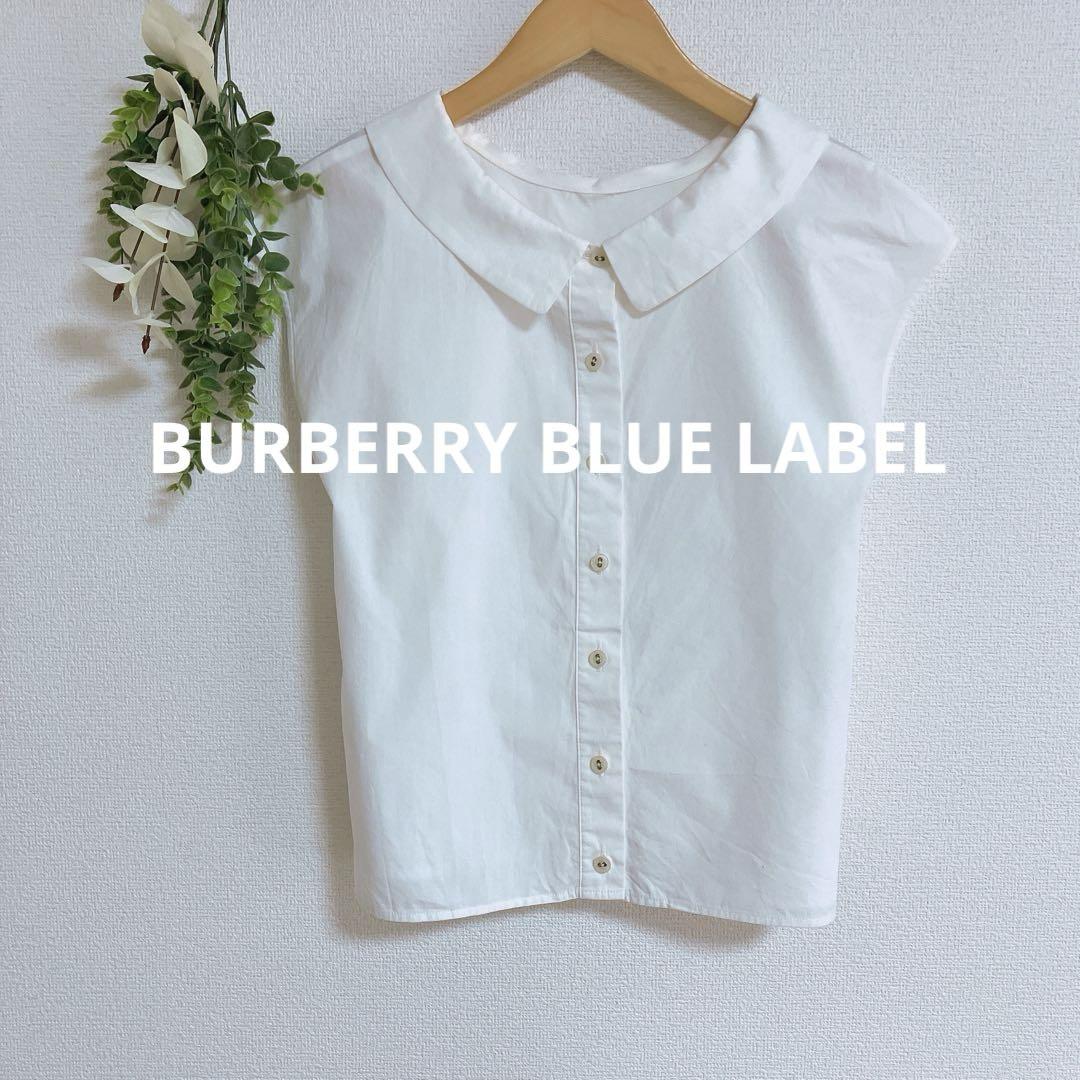 美品】BURBERRY BLUE LABELブルーレーベル　丸襟　リボン　シャツ