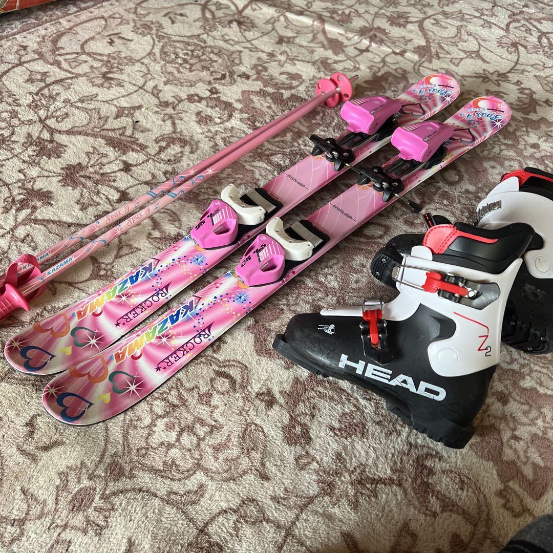 子供用 スキー セット 86cm ブーツ 20cm ストック付き