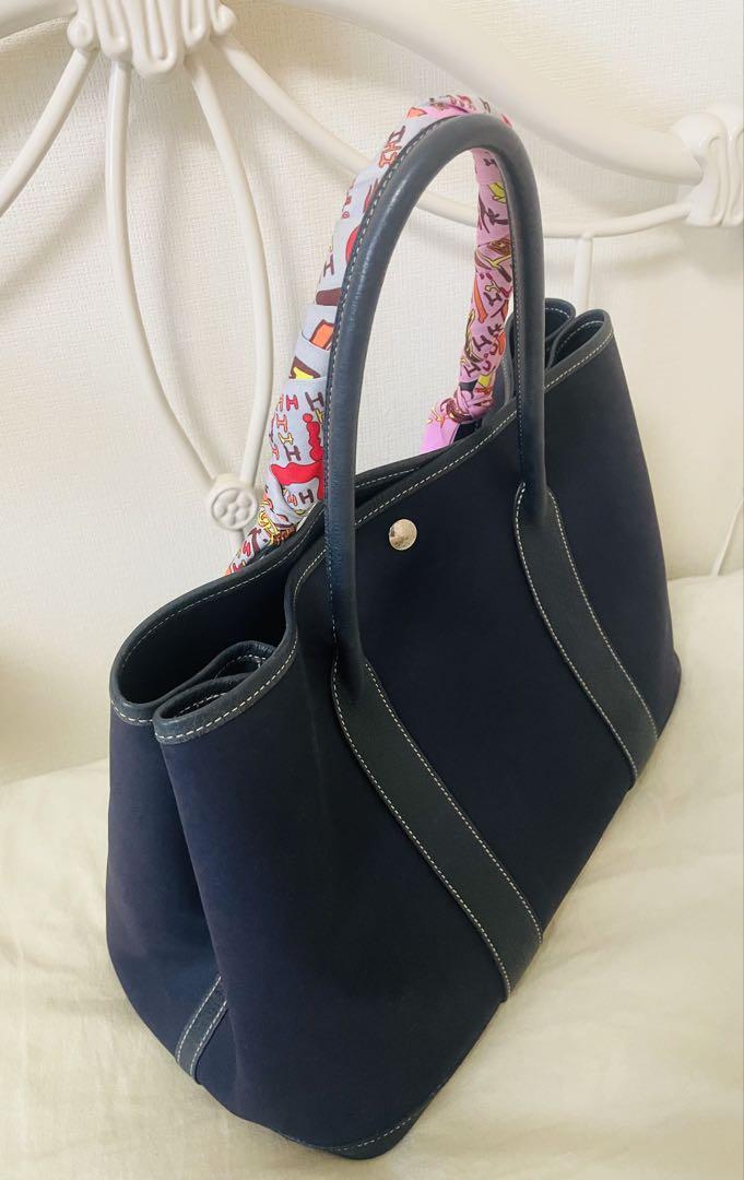 本日限定❣️エルメス ガーデンパーティPM美品ネイビー スカーフ