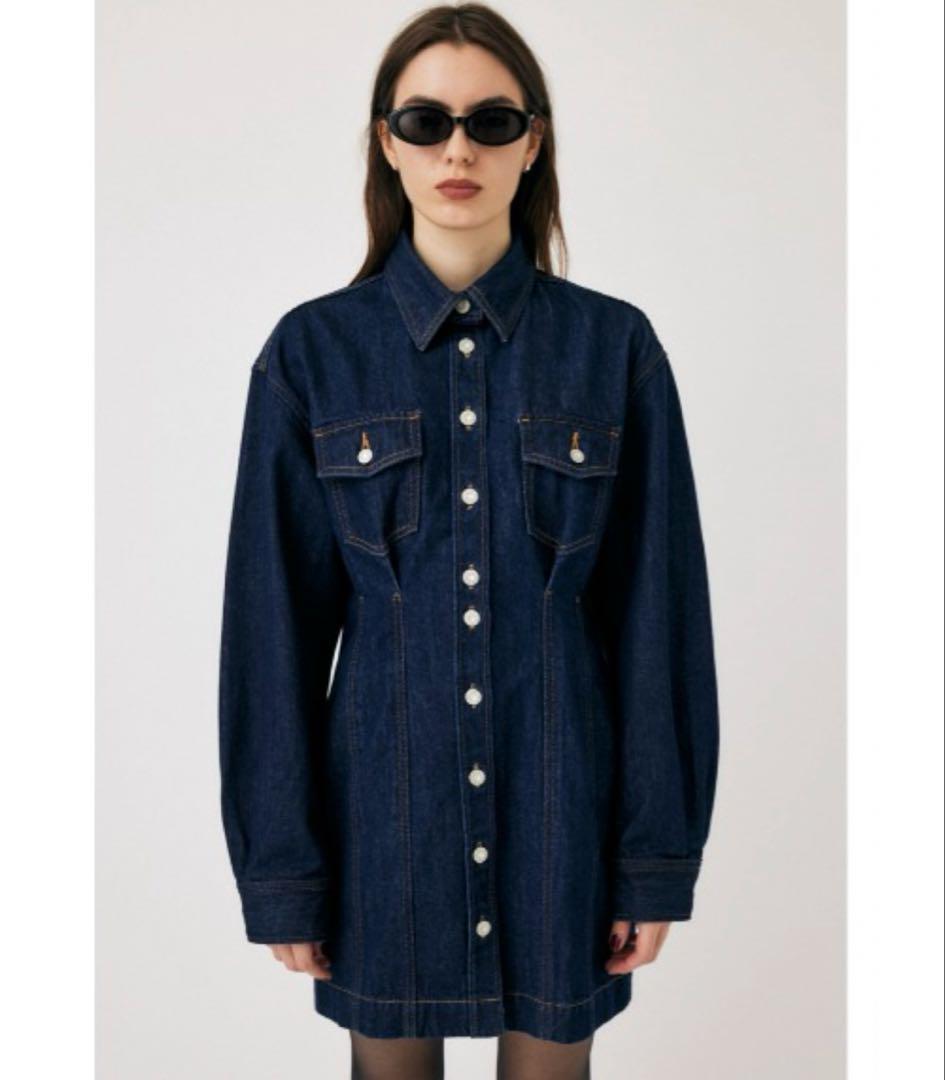MOUSSY TUCK WAIST DENIM ミニドレス