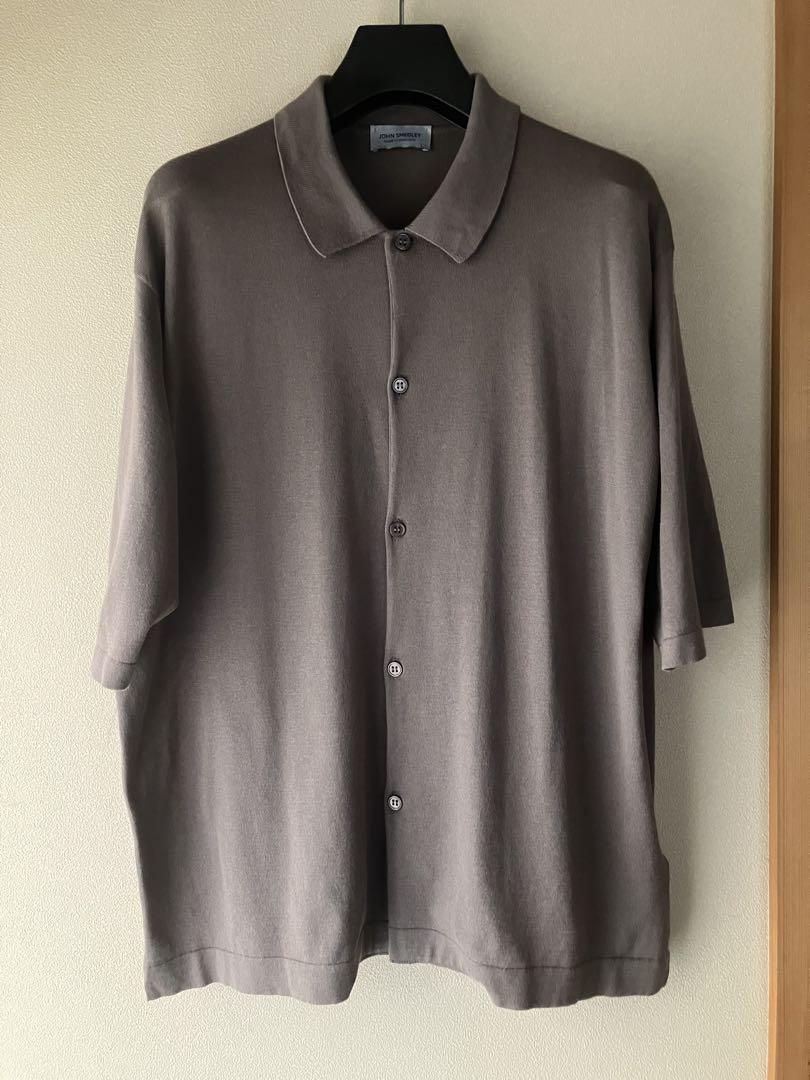 JOHN SMEDLEY コットン 30G 半袖ニットシャツ ブラウン L - メルカリ
