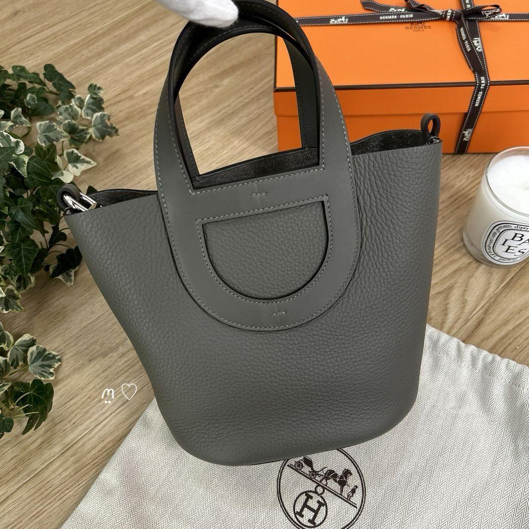 HERMES エルメス インザループ18 グリメイヤー レザーハンドバッグ