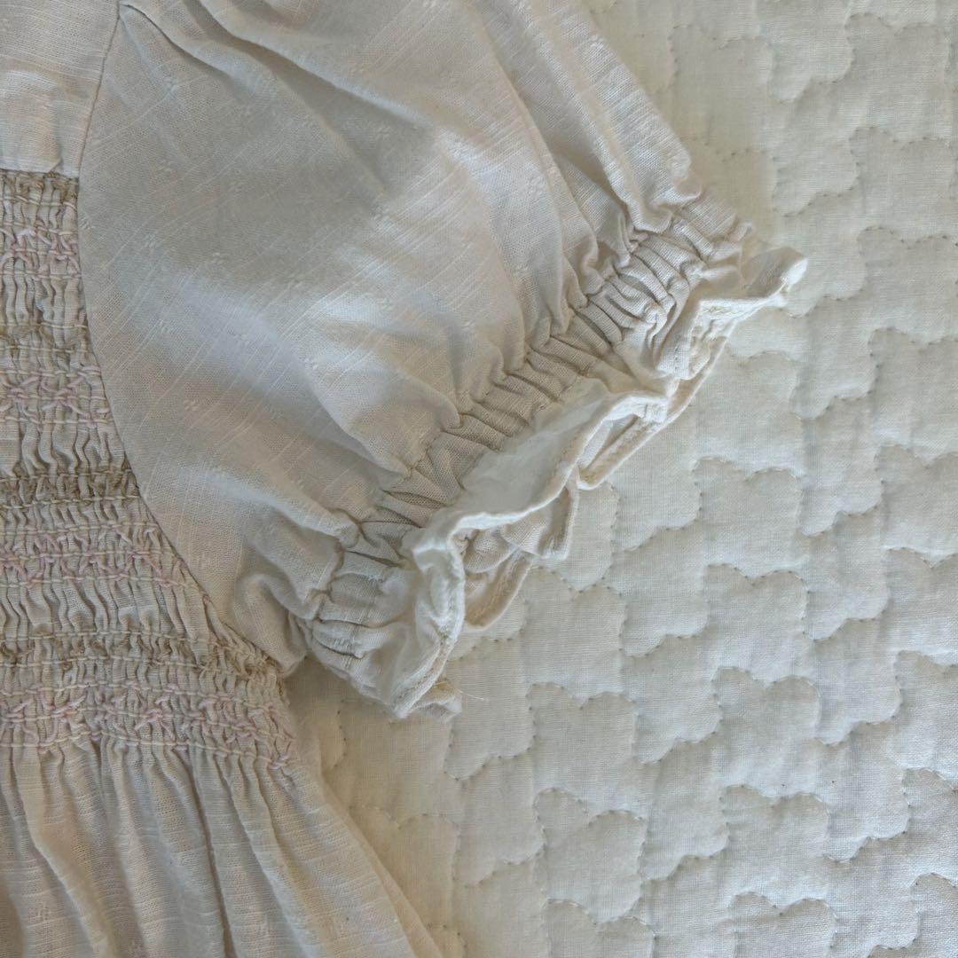 アポリナ apolina ワンピース　5-7Y スモッキング刺繍ワンピース