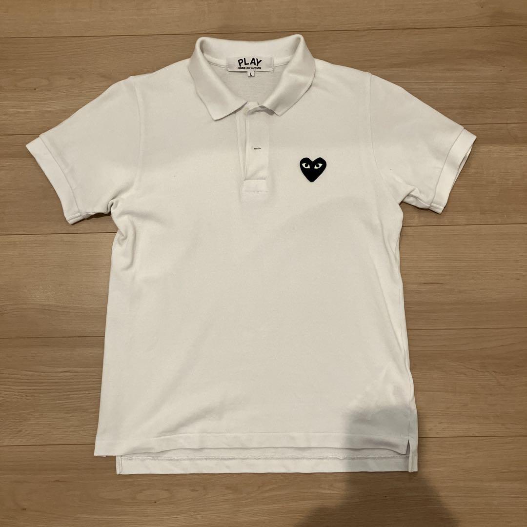 COMME des GARÇONS PLAY ホワイトポロシャツ L