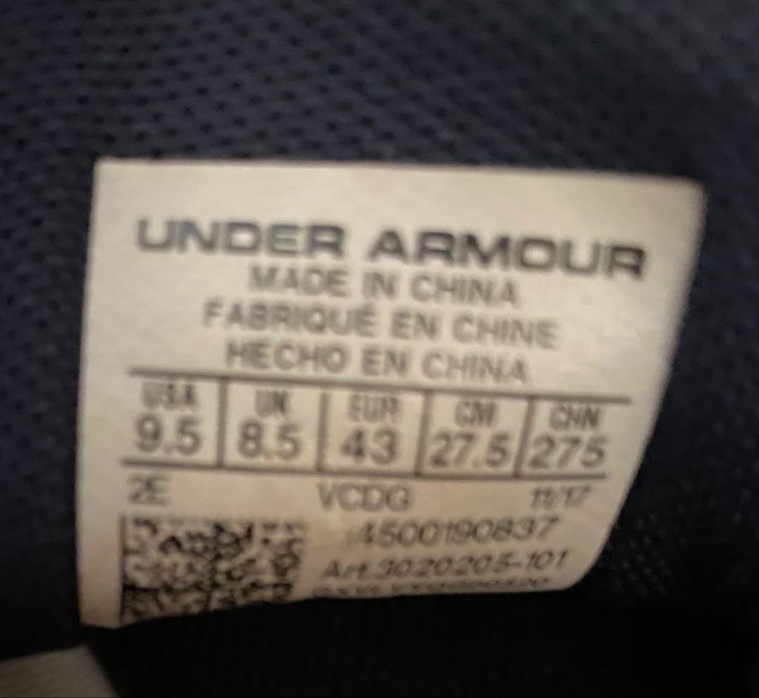 [特注] Under Armour トレーニングシューズ ホワイト/ネイビー
