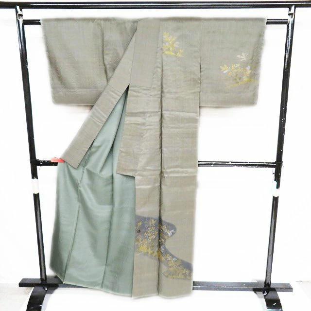紬 着物 未使用 正絹 袷 野蚕糸 身丈158.5cm M A1023-2 紬 着物 未使用 正絹 袷 野蚕糸 身丈158.5cm M A1023-2