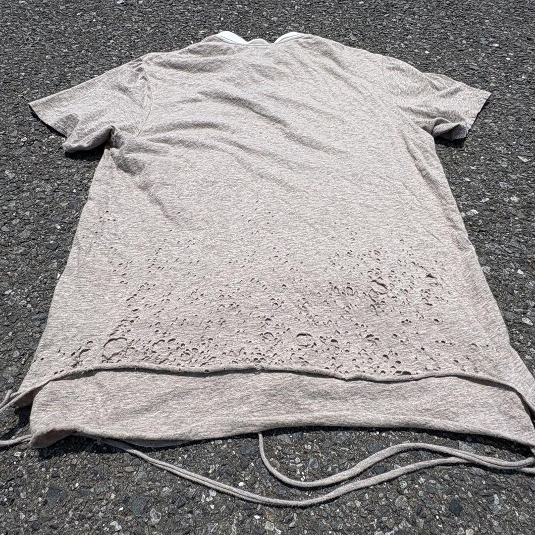 トップス 00s MIHARA YASUHIRO DESTROYED SHIRT Y2K
