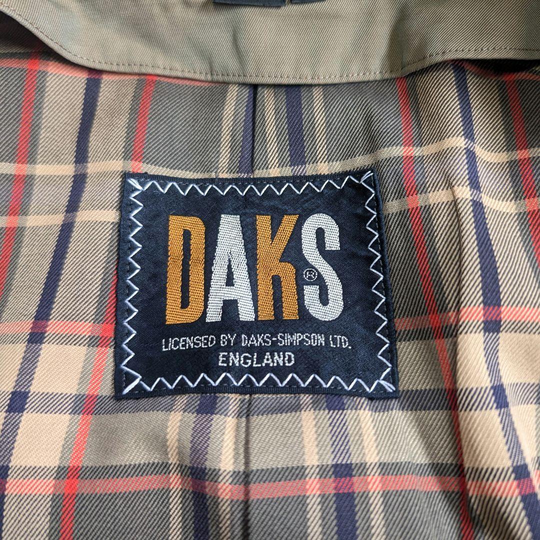 【DAKS】80sドラッカー社製生地クラシックトレンチコート　玉虫色　ベルギー製