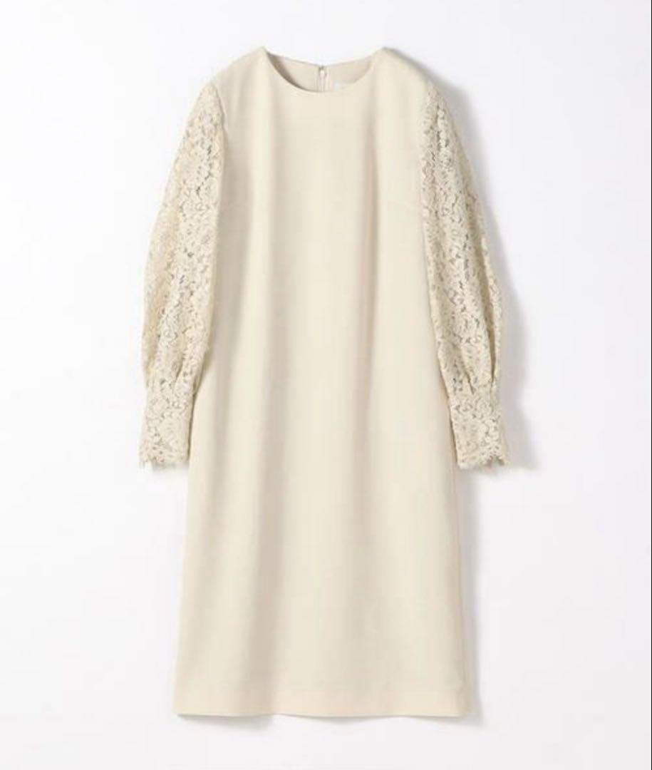 美品✨トゥモローランド　レースコンビワンピース 34 アイボリー