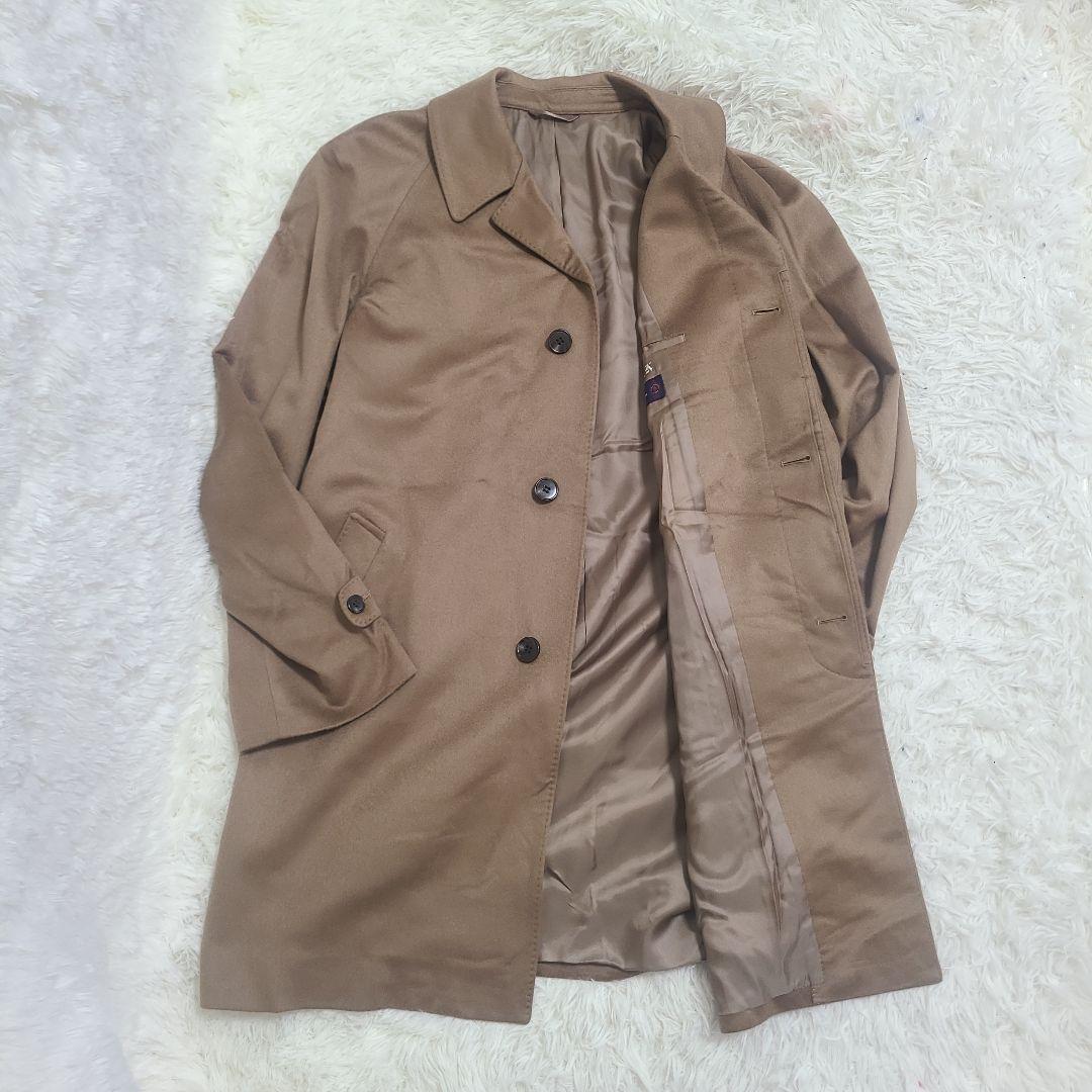 【ゼニア　100%カシミア　XL　キャメル】 ステンカラーコート　稀少　ロング