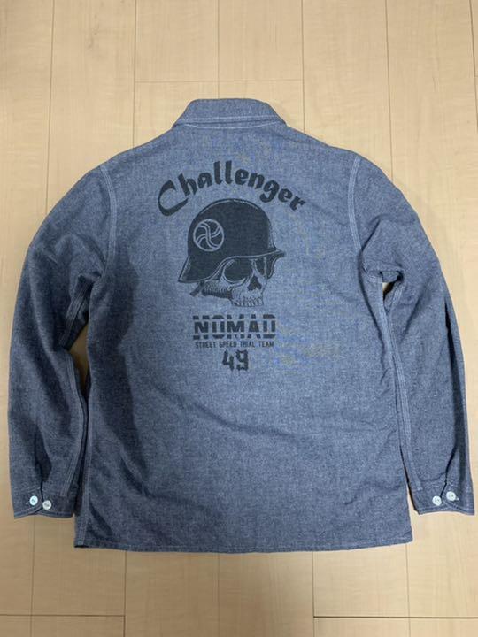 challenger チャレンジャー シャンブレーシャツ シャツ ブルー 青