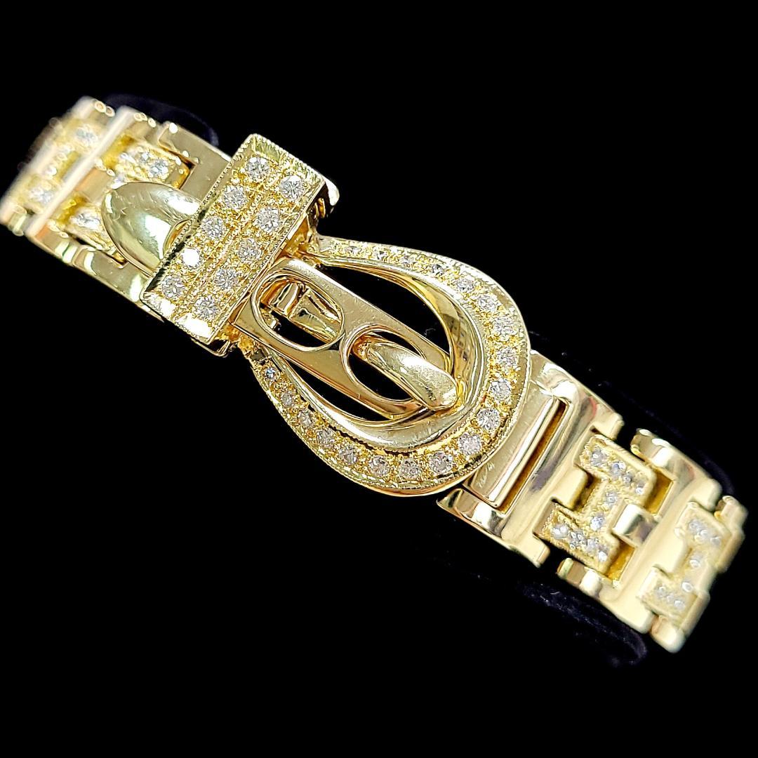 オシャレな資産！ 18金 K18YG 2ct ダイヤモンド ブレスレット 鑑
