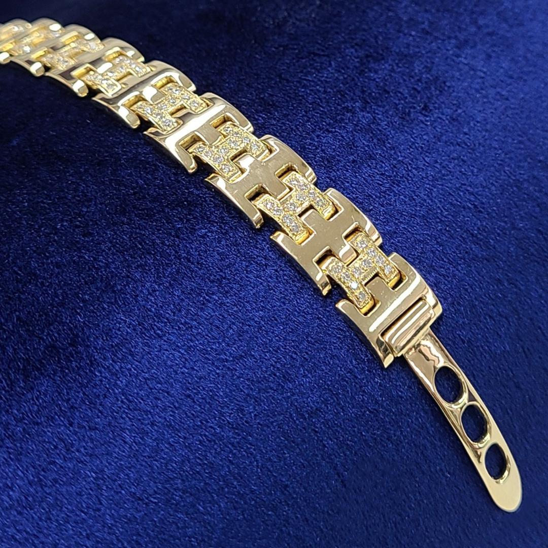 オシャレな資産！ 18金 K18YG 2ct ダイヤモンド ブレスレット 鑑
