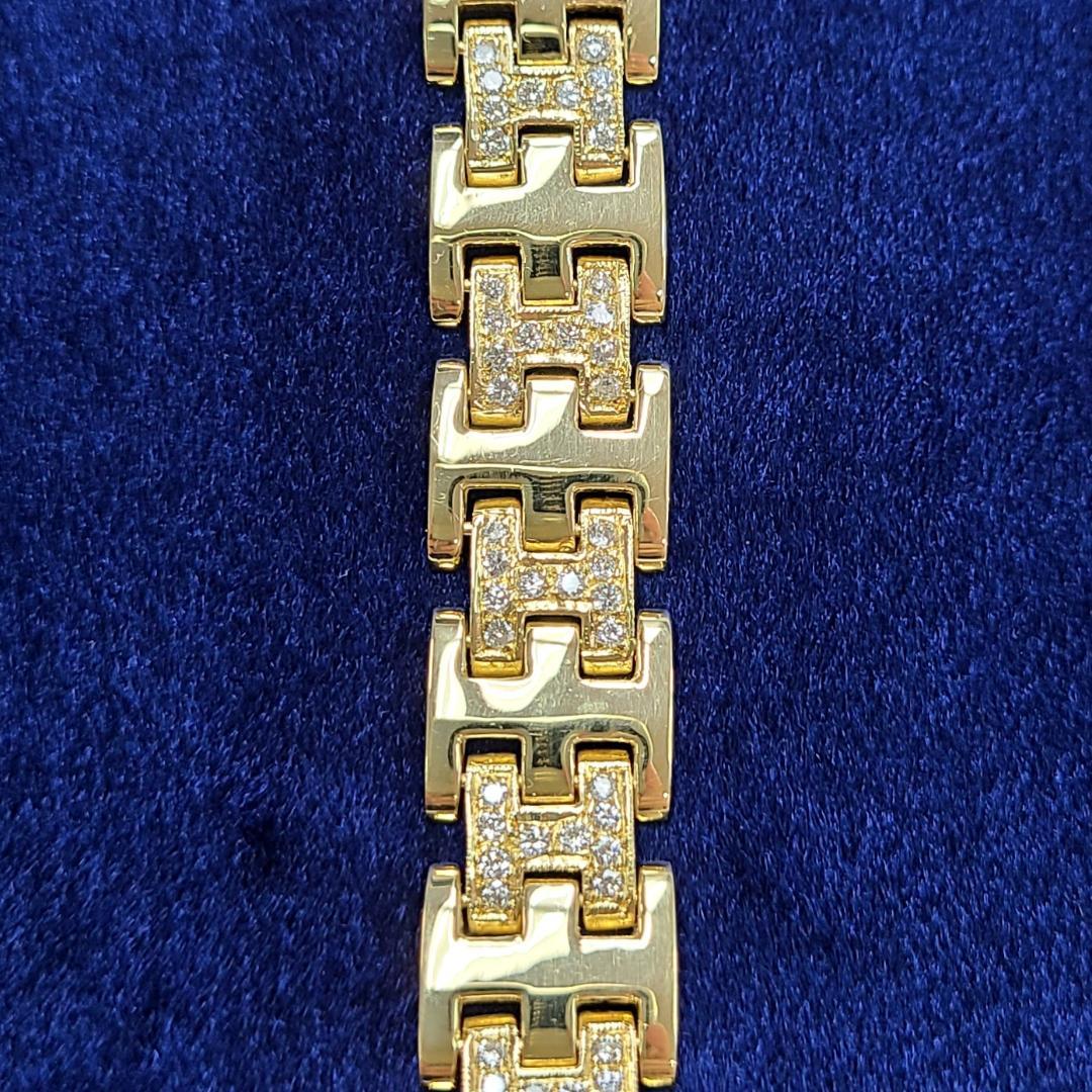 オシャレな資産！ 18金 K18YG 2ct ダイヤモンド ブレスレット 鑑