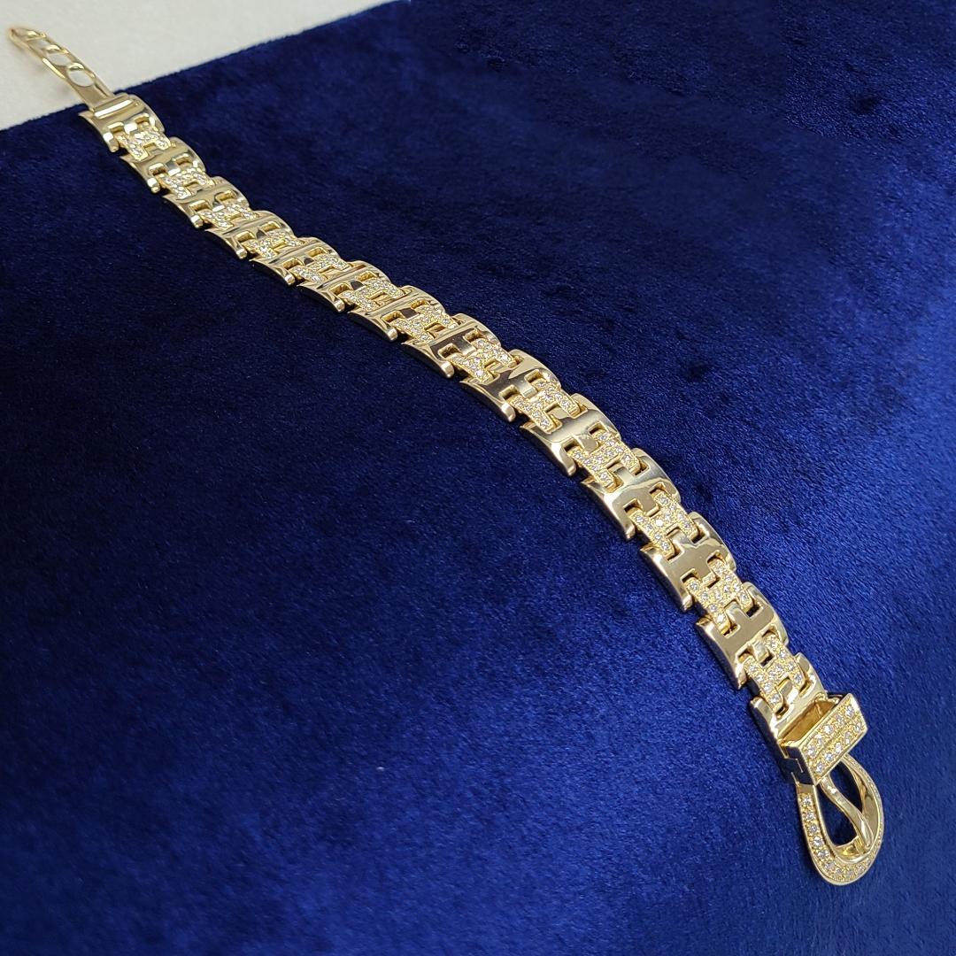 オシャレな資産！ 18金 K18YG 2ct ダイヤモンド ブレスレット 鑑