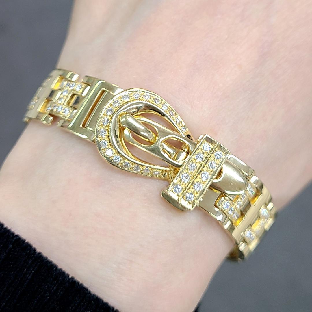 オシャレな資産！ 18金 K18YG 2ct ダイヤモンド ブレスレット 鑑