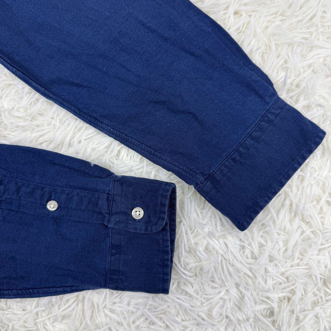 ラルフローレン シャツ 長袖 INDIGO OXFORD 胸ポニー 刺繍 日本L