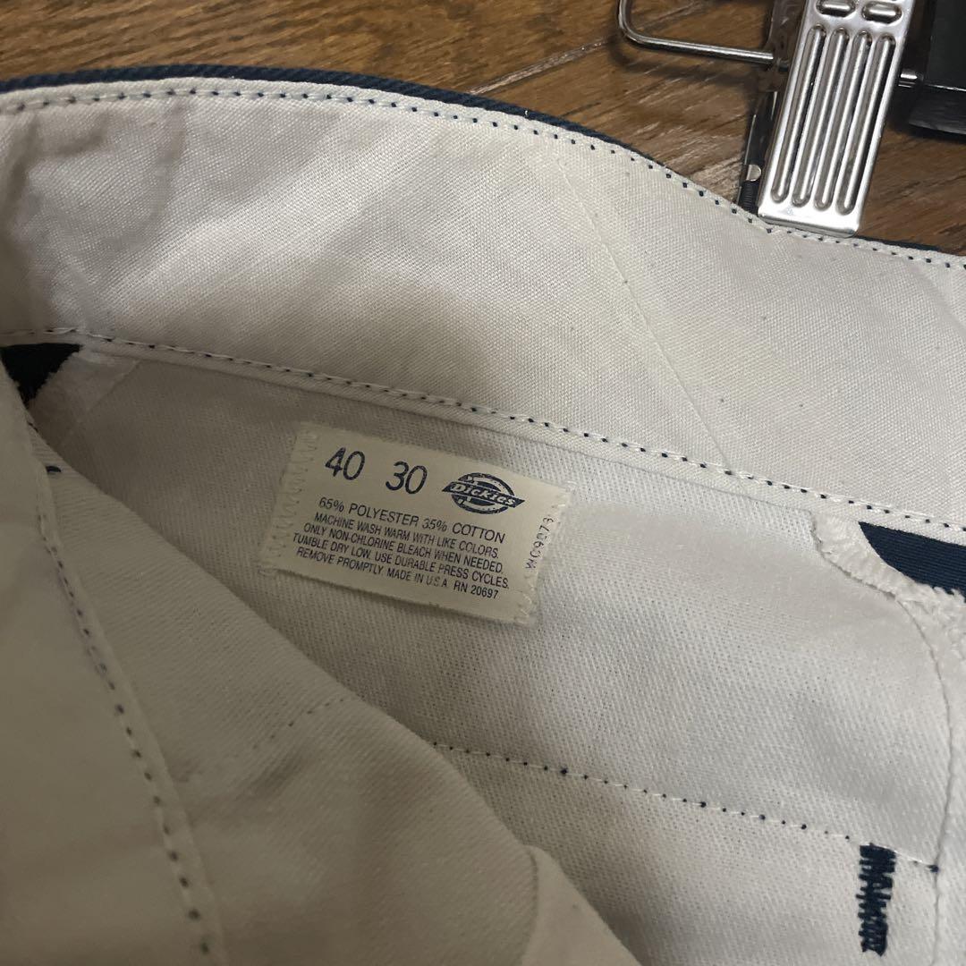 美品W40L30 usa製80sディッキーズ 874 ネイビー ワークパンツ
