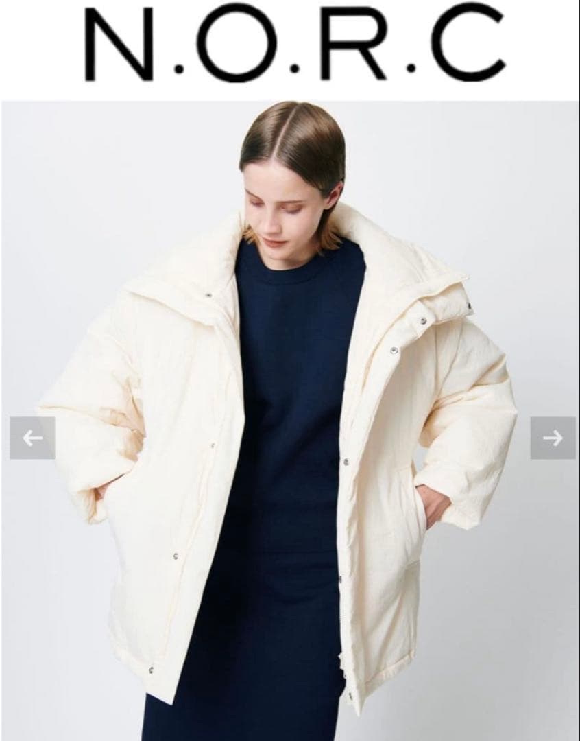 N.O.R.C 2WAY中綿ミディコート オフホワイト サイズ2M N.O.R.C