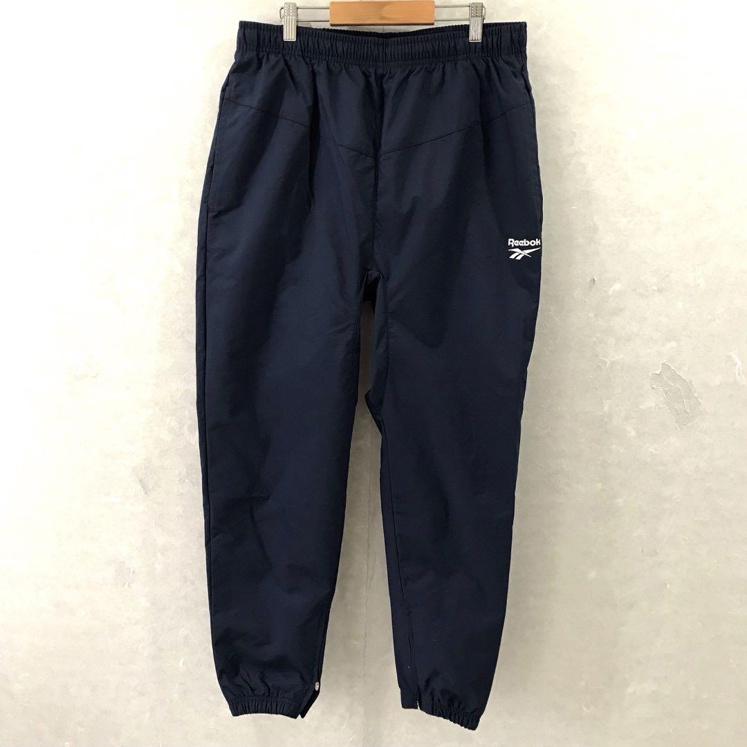 Reebok ベクターロゴ ナイロンパンツ トラックパンツ 紺白 O