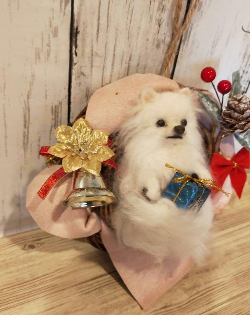 羊毛フェルト　ハンドメイド　犬　ポメラニアン
