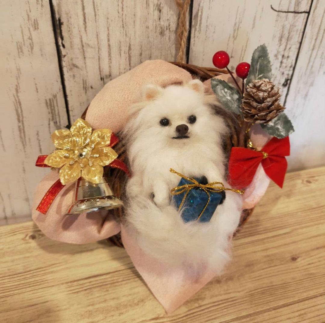 羊毛フェルト　ハンドメイド　犬　ポメラニアン