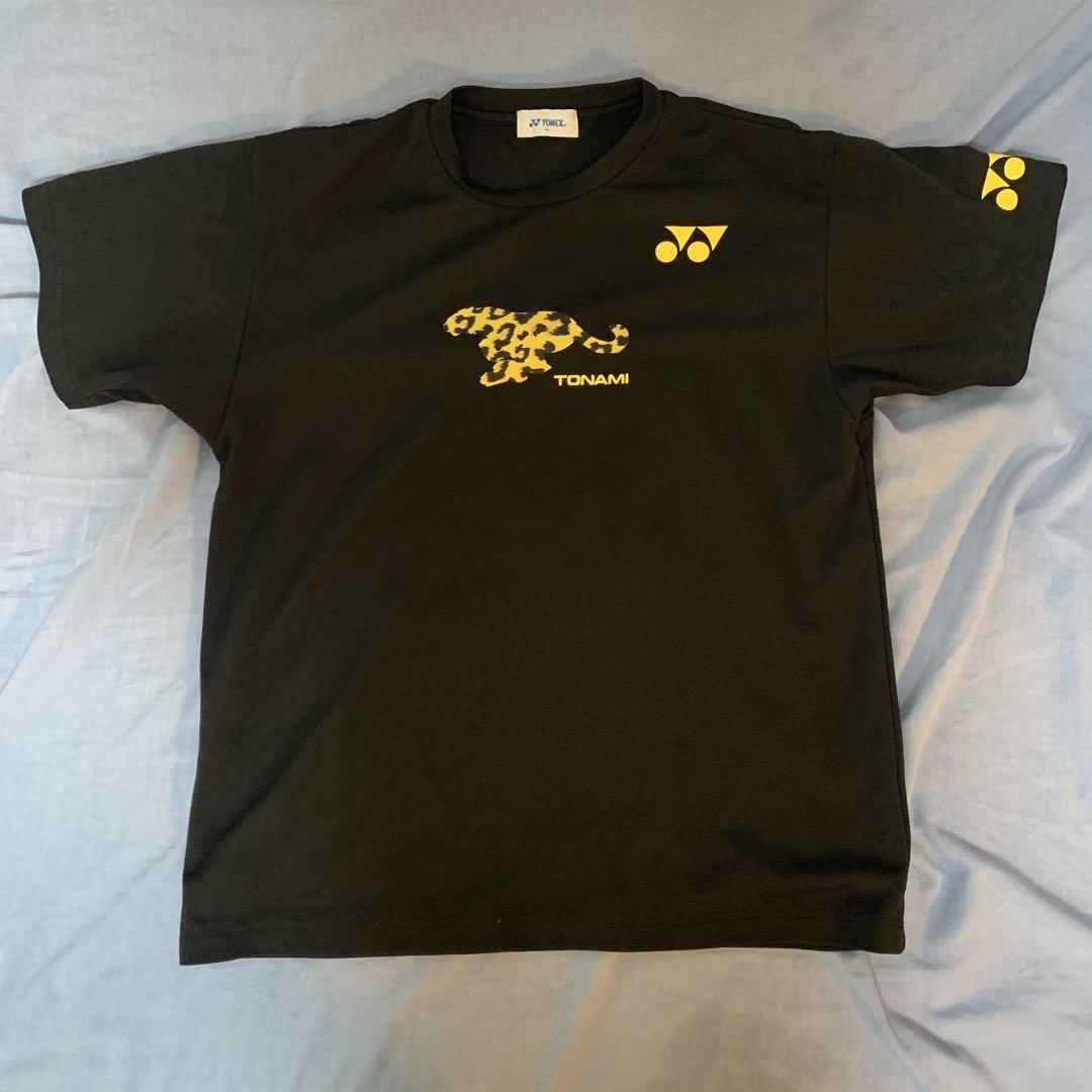 YONEX トナミ ヒョウ柄 Tシャツ M 黒　トナミ 運輸
