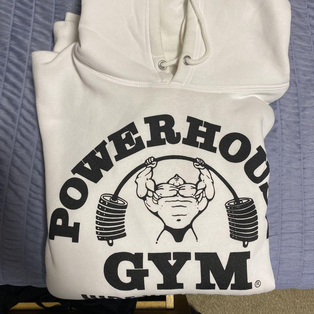 POWERHOUSE GYM ホワイト フード付きスウェット