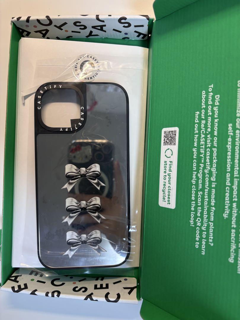 CASETiFY iPhoneケース ブラック リボンデザイン