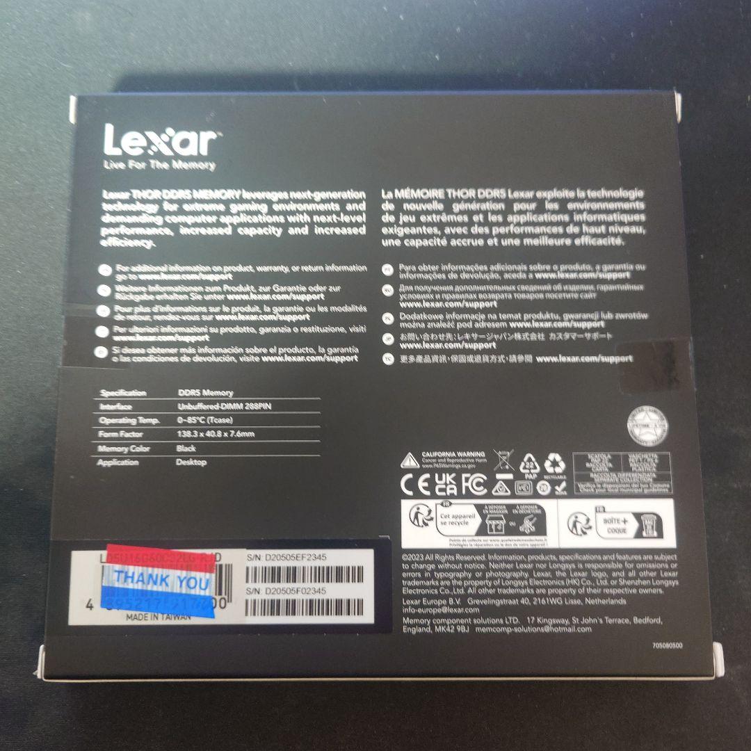 Lexar THOR DDR5 32GB KIT メモリ Lexar THOR DDR5 32GB KIT メモリ