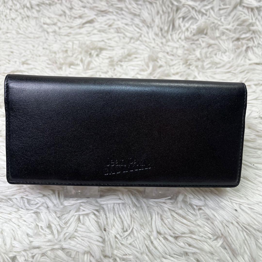 希少美品✨Jean Paul Gaultier 二つ折り長財布 ブラック レザー