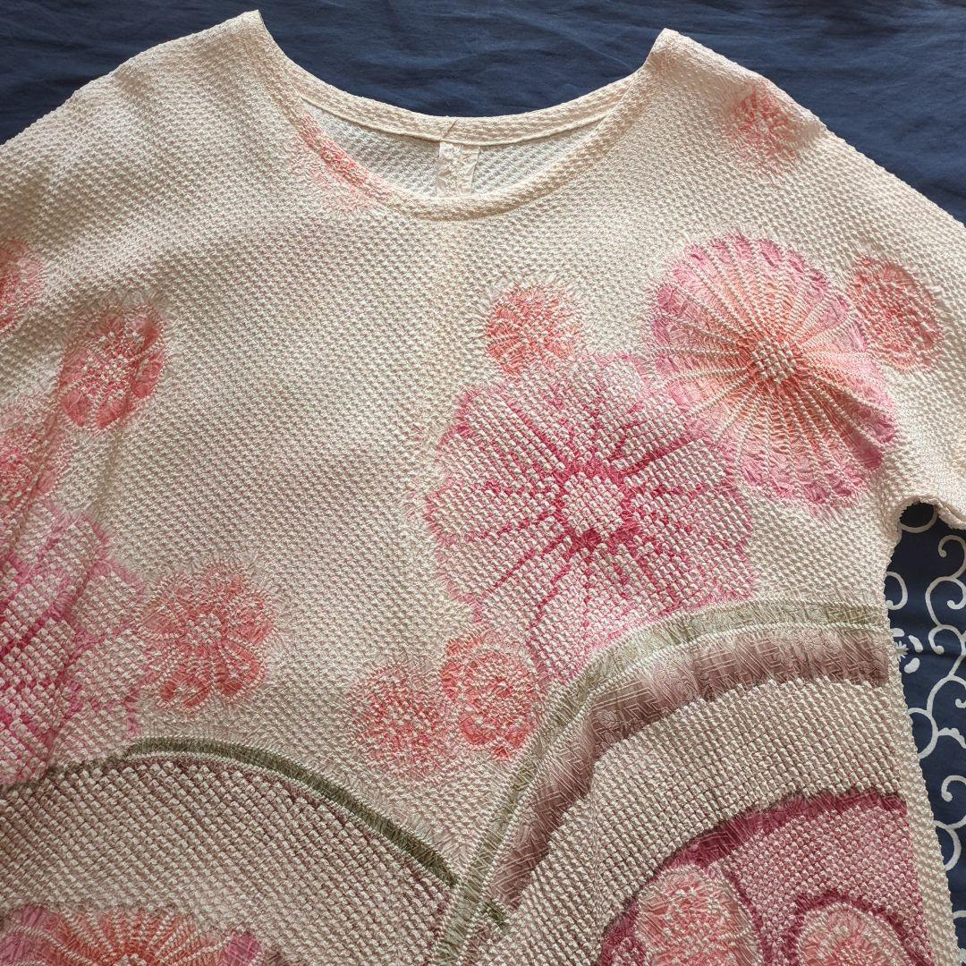 着物リメイク、ハンドメイド、ワンピース、絞り、正絹