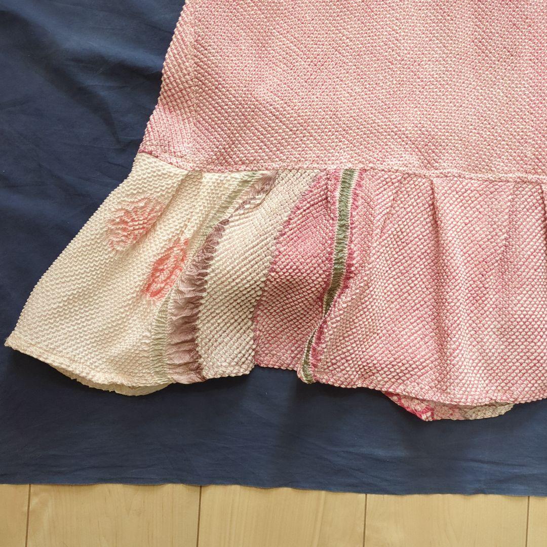 着物リメイク、ハンドメイド、ワンピース、絞り、正絹