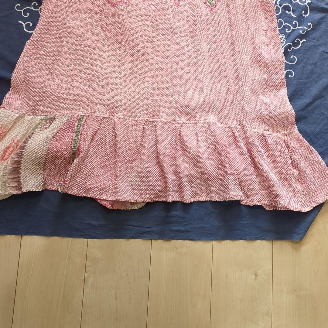 着物リメイク、ハンドメイド、ワンピース、絞り、正絹
