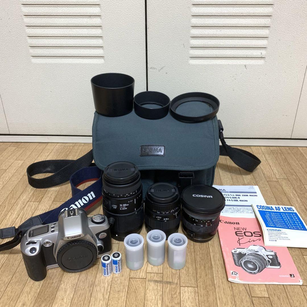 「動作確認済み」Canon EOS KISS フィルムカメラ 望遠レンズ付き Canon EOS Kiss 初代 一眼レフ フィルムカメラ 動作確認済み