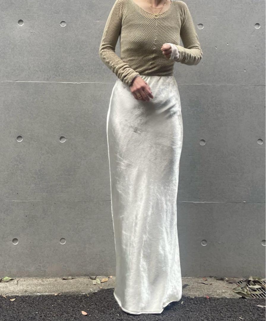売れ筋がひ新作！ ◾️enof◾️Velvet long skirt◾️L size◾️ スカート