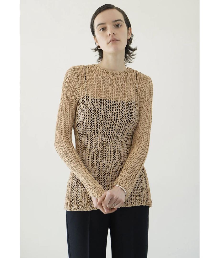 CLANE BACK SLIT CROCHET KNIT TOPS - メルカリ