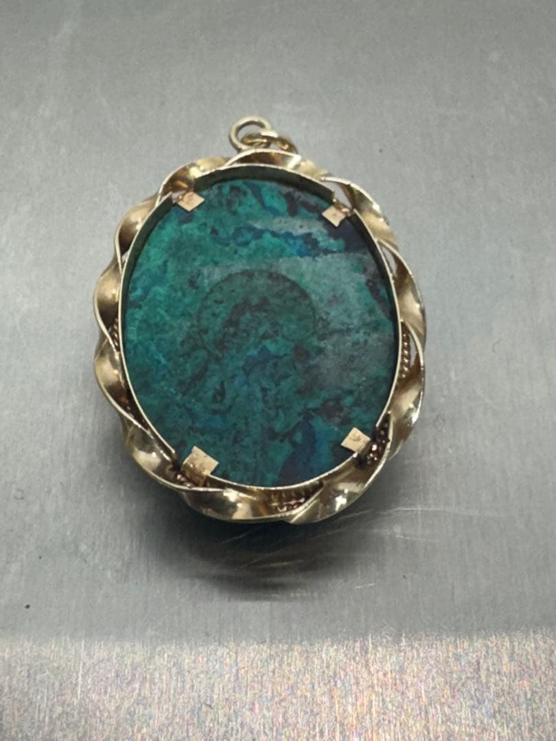 クリソコラ ゴールドペンダントトップ 天然石パワーストーン14K クリソコラ ゴールドペンダントトップ 天然石パワーストーン14K