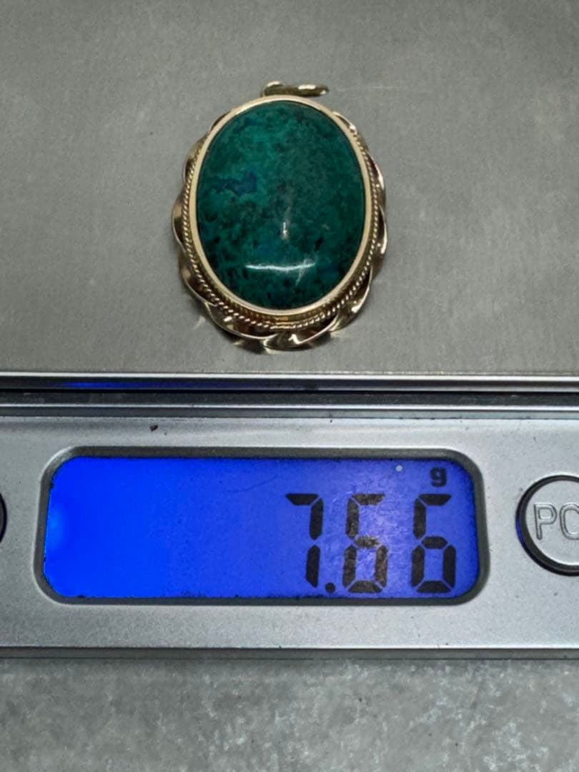 クリソコラ ゴールドペンダントトップ 天然石パワーストーン14K クリソコラ ゴールドペンダントトップ 天然石パワーストーン14K