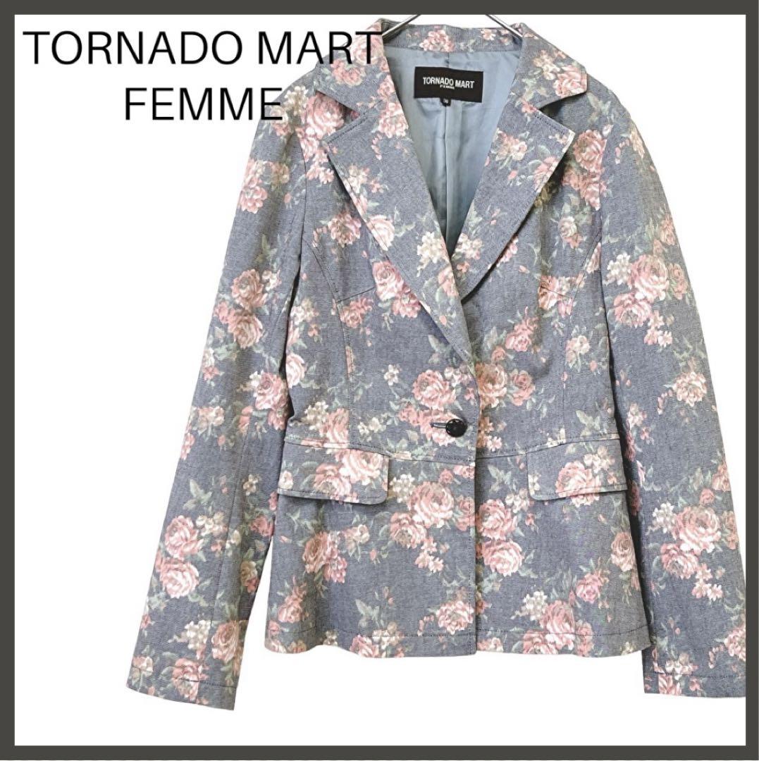 TORNADOMART 薄紫色 薔薇 テーラードジャケット トルネードマート L TORNADOMART 薄紫色 薔薇 テーラードジャケット トルネード