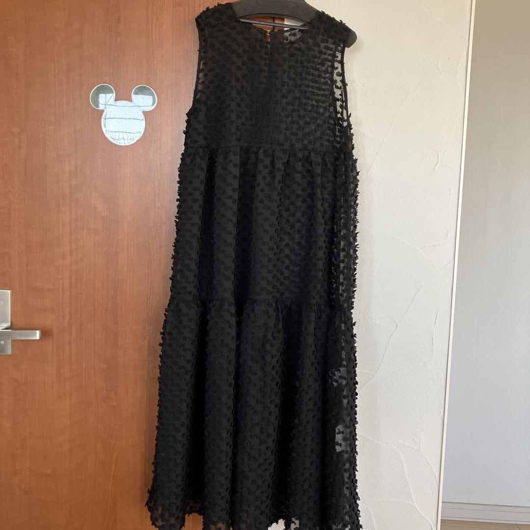 Ample ヤマダヤ　スコットクラブ ノースリーブ ティアードワンピース