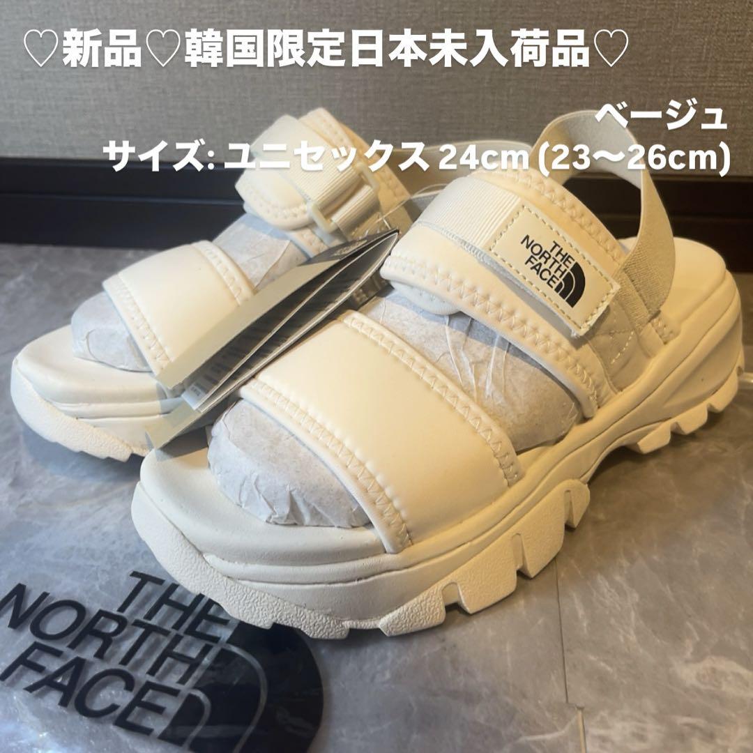 ラスト1点 ノースフェイス THE NORTH FACE 厚底サンダル ベージュ