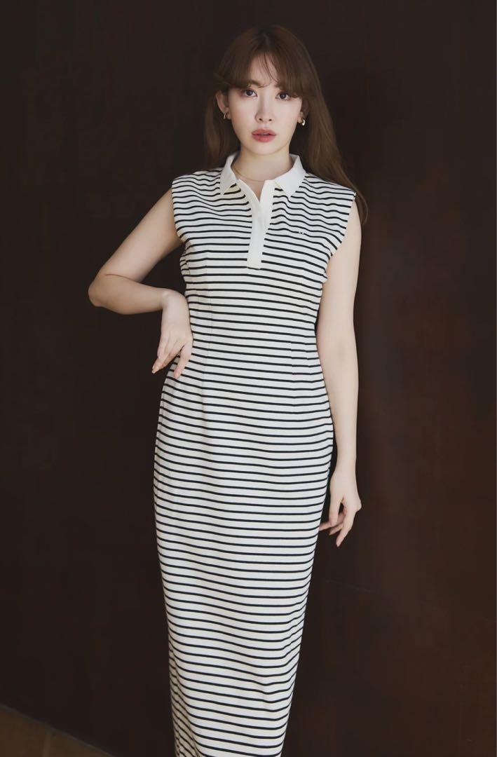 ワンピース Herlipto French Sleeve Polo Long Dress S
