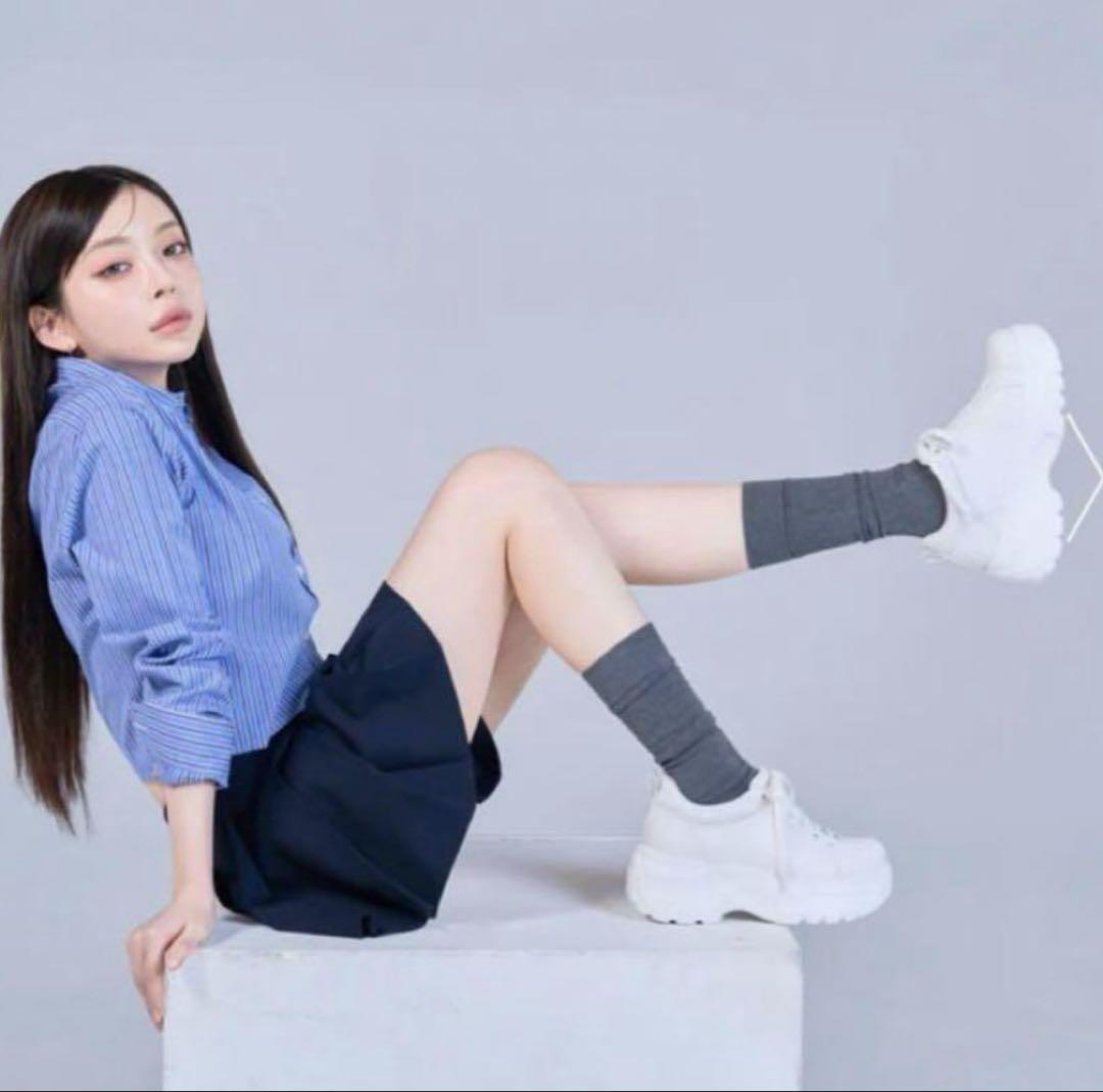 鈴木亜美さんプロデュース 厚底ホワイトスニーカー Mサイズ