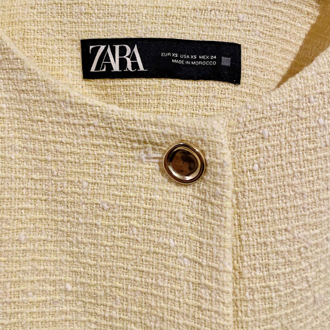 ZARA テクスチャー ラウンドネック ブレザー