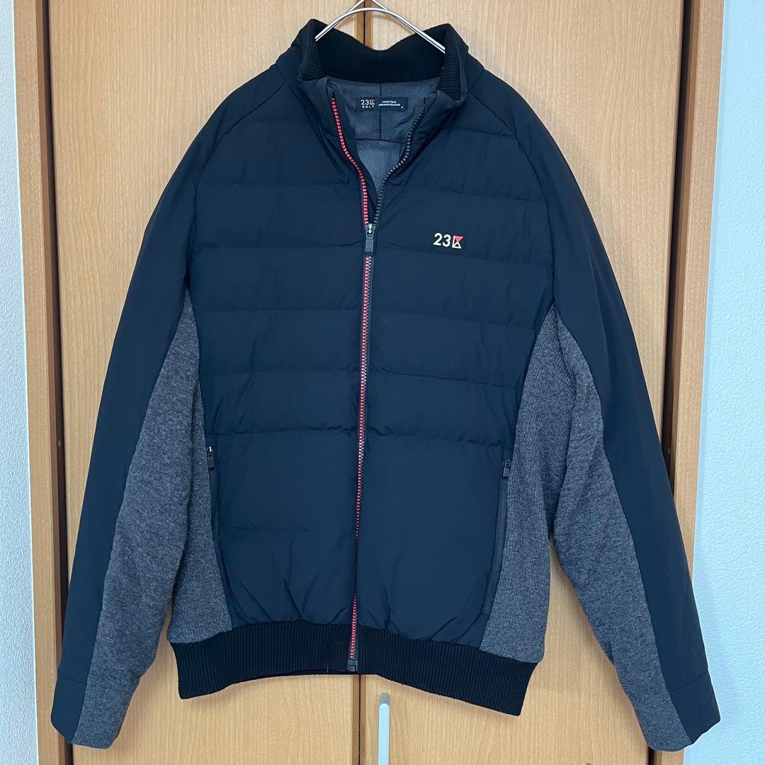 23区ゴルフ ニットダウンジャケット 黒 ブラック ジップアップ サイズMM 23区GOLF