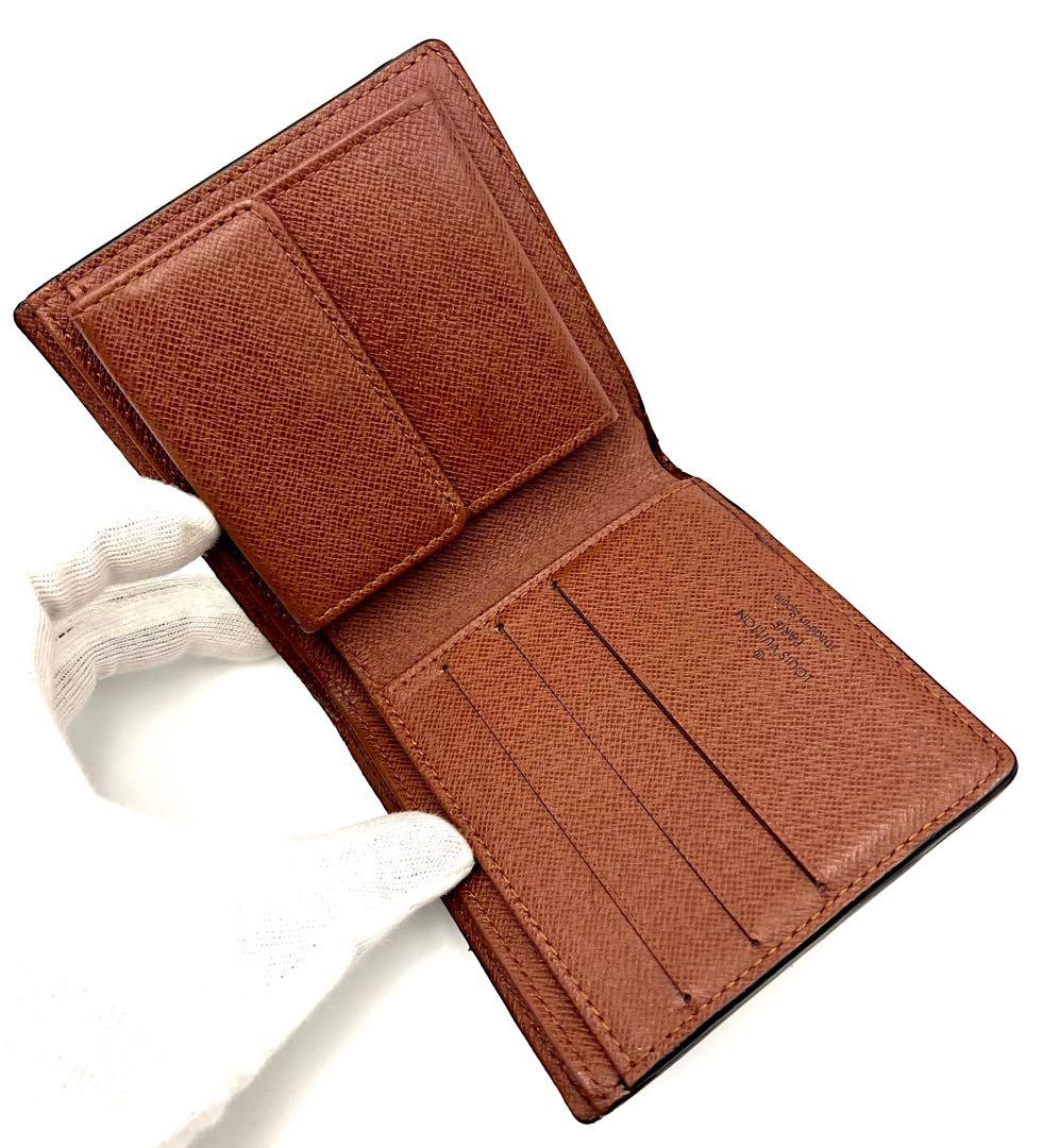 【美品】ルイヴィトン モノグラム ポルトフォイユ マルコ　折り財布　茶色